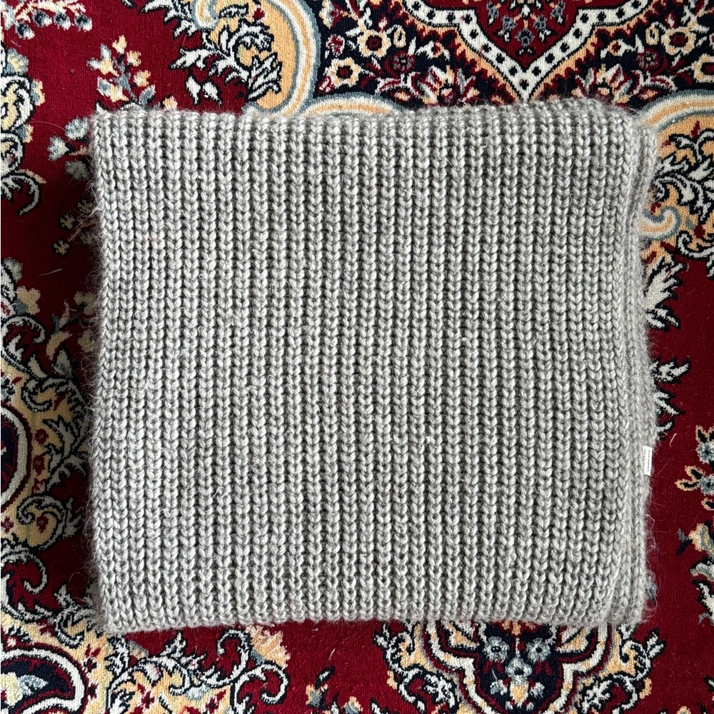 Frank And Oak Large Wrap Gray Knit Scarf